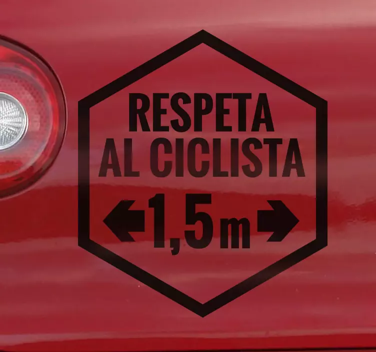 Vinilo frase respeta al ciclista 1.5 m - TenVinilo