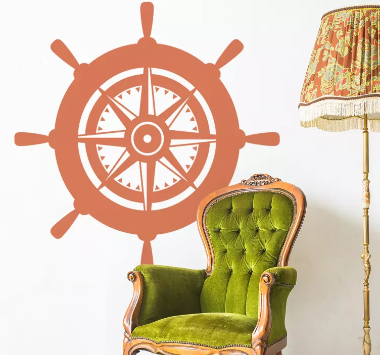 Vinilo rueda de timonel marino - TenVinilo