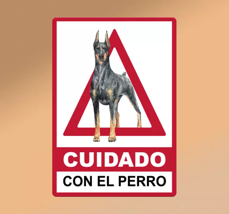 Pegatina señalizacion seguridad cuidado perro - TenVinilo