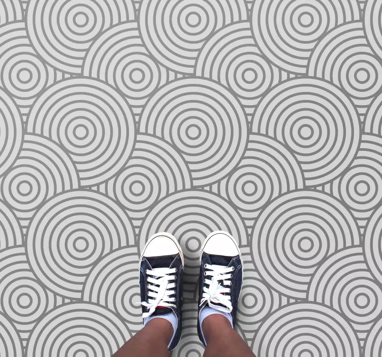 Suelo vinílico círculos grises modernos - TenVinilo