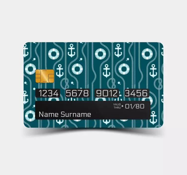 Vinilo tarjeta de crédito anclas y círculos - TenVinilo