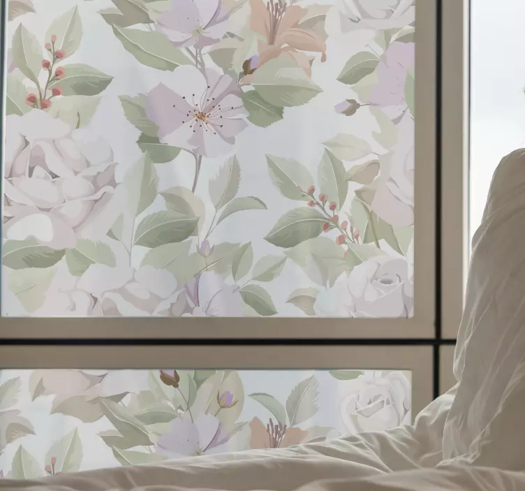 Vinilo para cristales Elegante patrón floral sin fisuras - TenVinilo