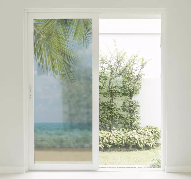 Vinilo para cristales paisaje a playa caribeña - TenVinilo