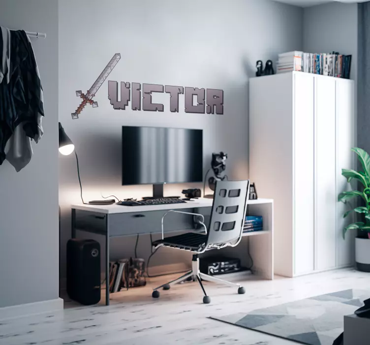 Pegatina videojuego espada de pixeles - TenVinilo