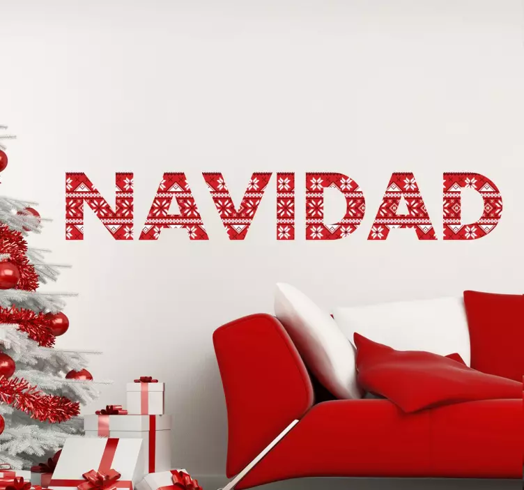 Vinilos de navidad palabra con textura - TenVinilo