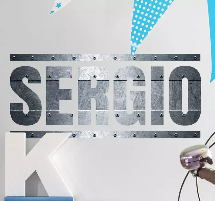 Vinilos nombre personalizado efecto metal - TenVinilo