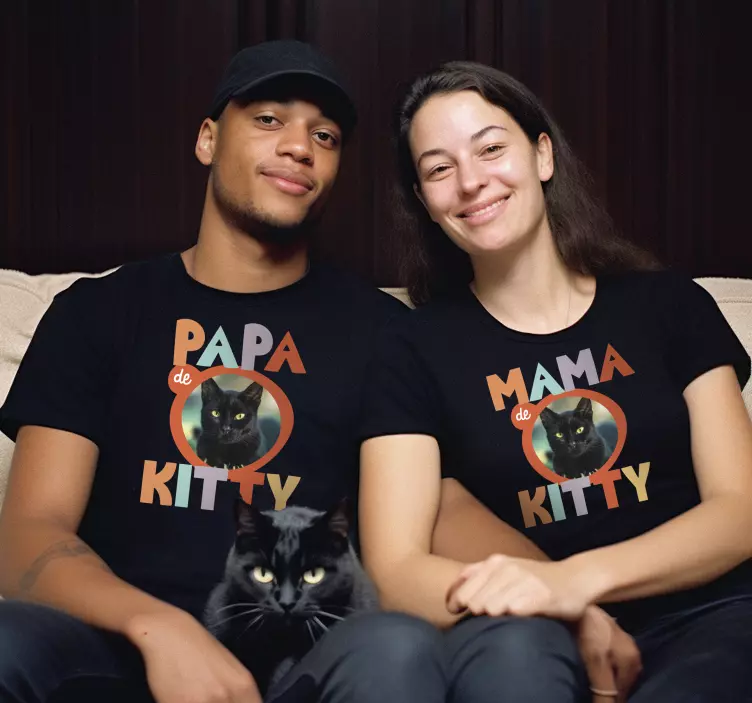 Camisetas de novios "Papá Mamá" apodo en español. - TenVinilo