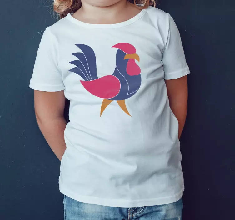 Camiseta personalizada con diseño de pollo colorido - TenVinilo