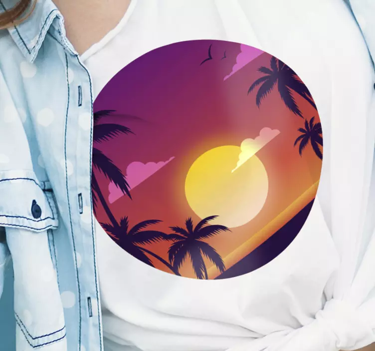 Camiseta con puesta de sol de los 70 - TenVinilo