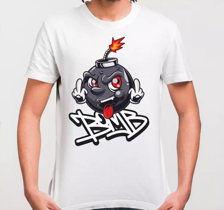 Camiseta personalizada de dibujos animados de graffiti de bomba d - TenVinilo