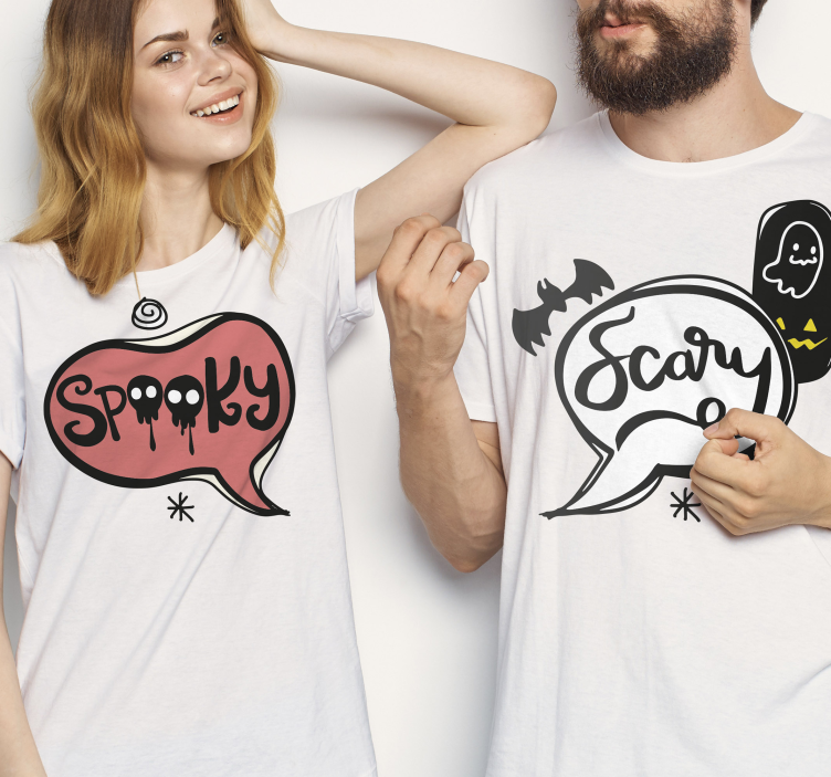 Camiseta Halloween Texto divertido para parejas - TenVinilo