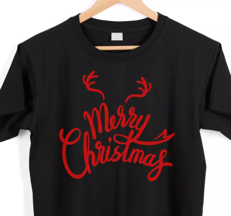 Camiseta de navidad Alegre con cuernos de reno TenVinilo