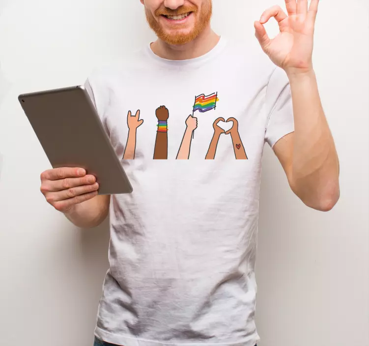 Camiseta personalizada estilo doodle del orgullo gay - TenVinilo