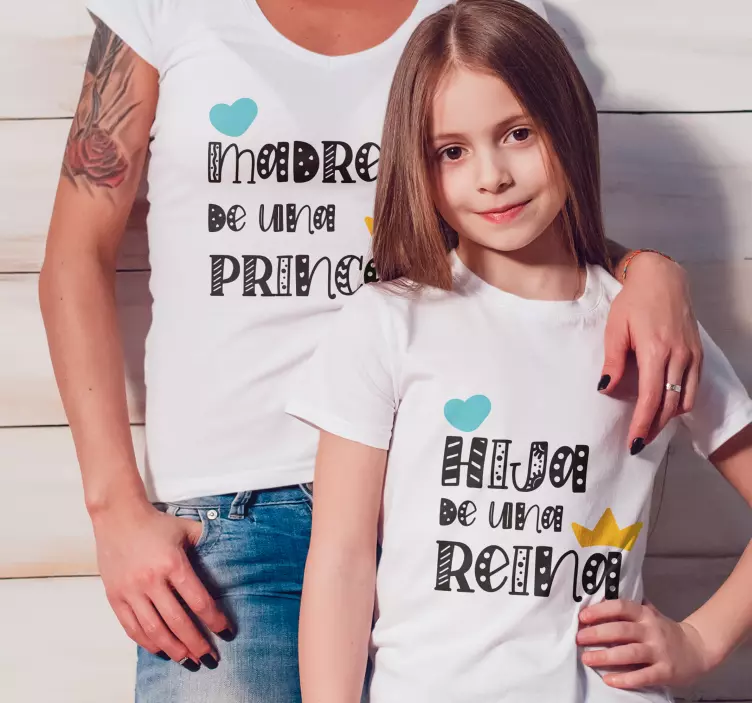 Camiseta madre e hija Madre de una princesa - TenVinilo