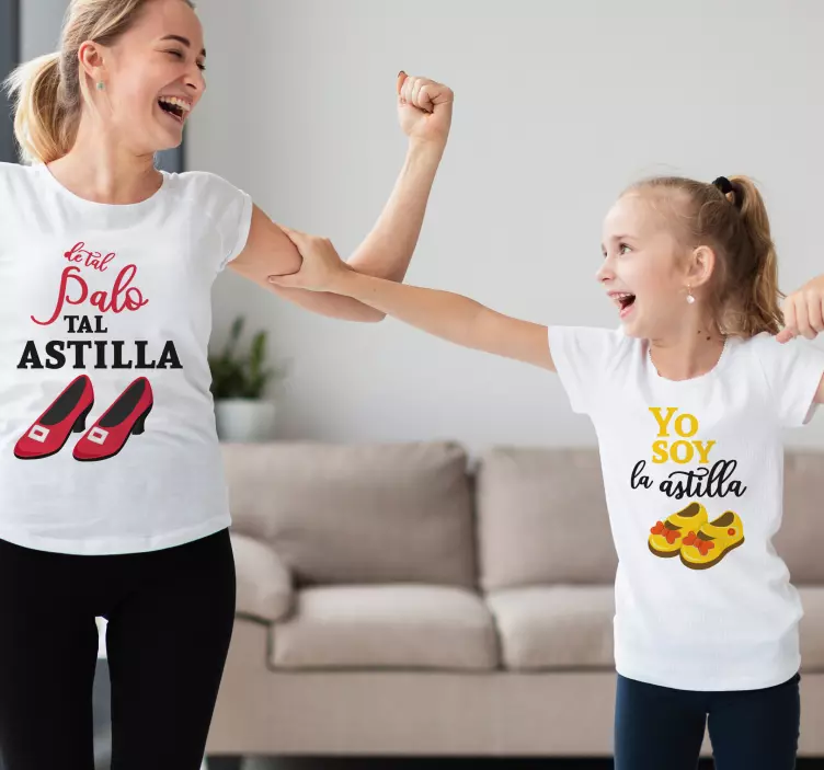 Camiseta madre e hija Tacones y pantuflas - TenVinilo