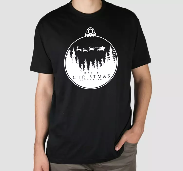 Camiseta navideña adorno de trineo - TenVinilo