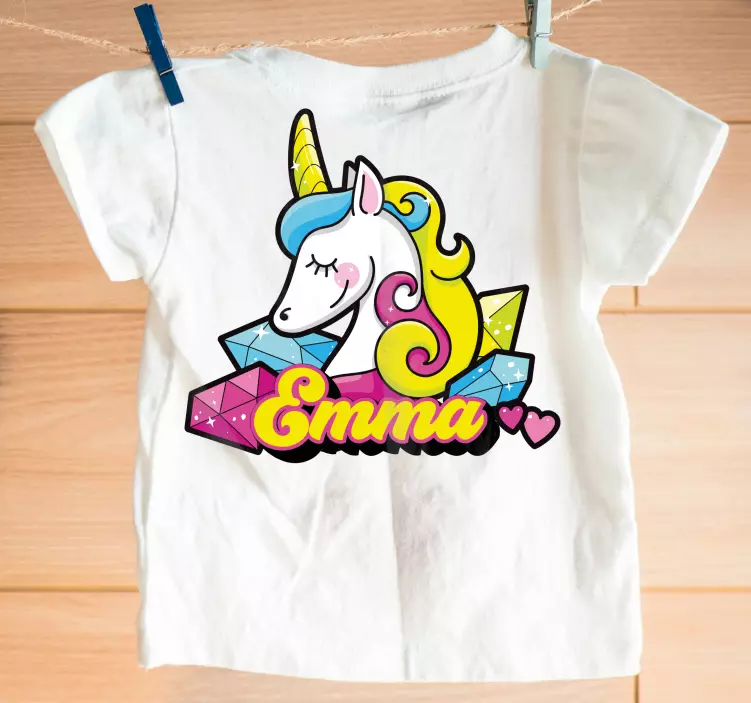 Camiseta infantil Bonito unicornio de diamantes - TenVinilo
