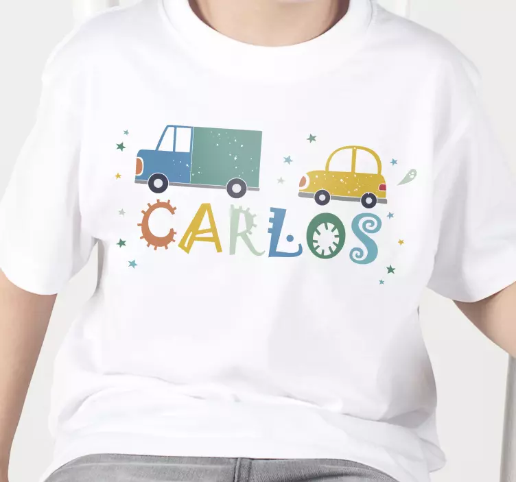 Camiseta infantil Coche y camión personalizado - TenVinilo