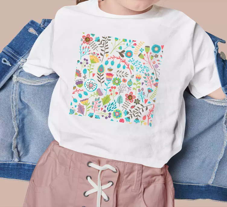 Camiseta niños delicia de estampado floral - TenVinilo