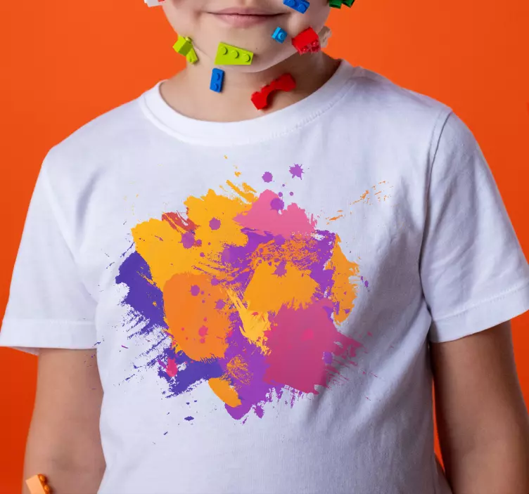 Camiseta infantil Explosión de pintura colorida del arco iris hol - TenVinilo