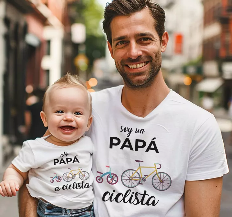 Camiseta padre e hijo soy un papa ciclista - TenVinilo