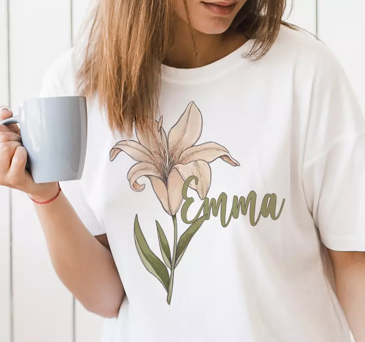 Camiseta personalizable diseño floral - TenVinilo