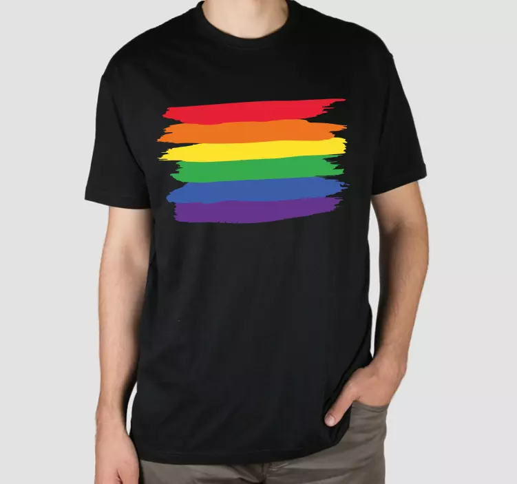 Camiseta rayas de colores del arco iris - TenVinilo
