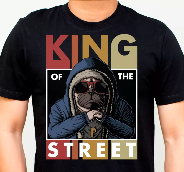 Camiseta ropa de calle del rey pug - TenVinilo