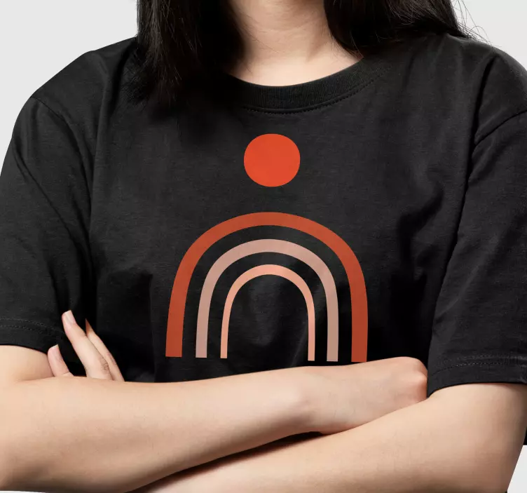 Camiseta arcoiris retro con sol - TenVinilo