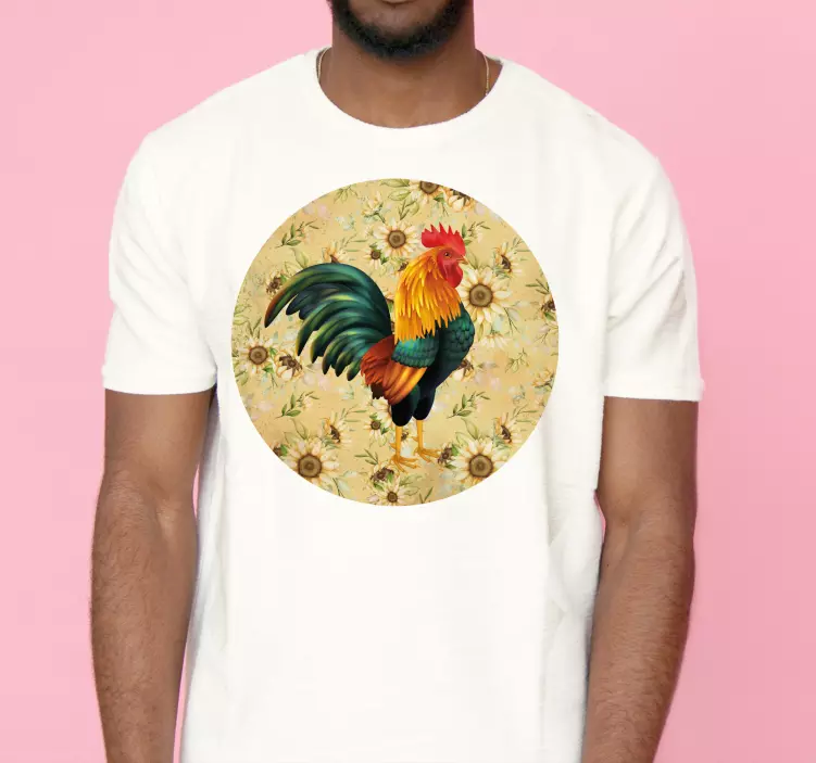 Camiseta personalizada gallo y girasoles - TenVinilo