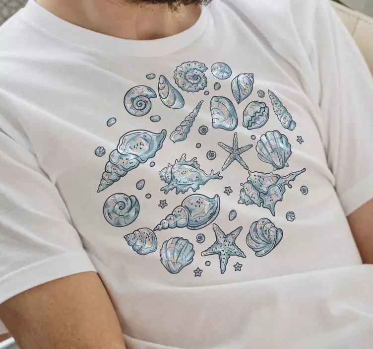 Camiseta de conchas y estrellas de mar - TenVinilo