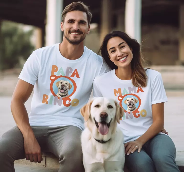 Camisetas de novios "Papá Mamá" apodo en español. - TenVinilo