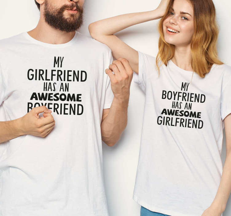 Camisetas parejas novio y novia increibles - TenVinilo