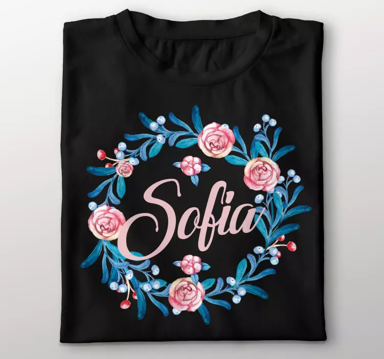 Camisetas con nombre Corona de flores de invierno con nombre - TenVinilo