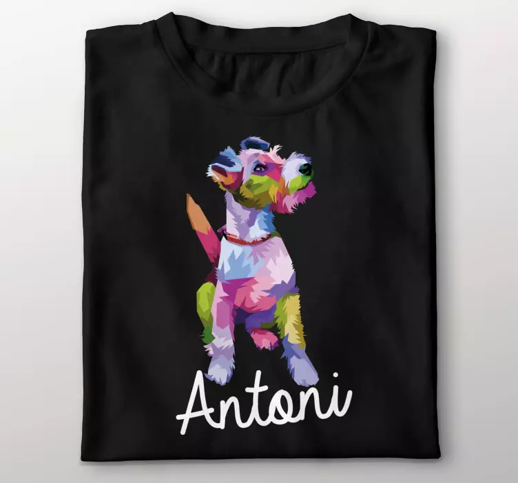 Camisetas con nombre Fox terrier de animales geométricos - TenVinilo