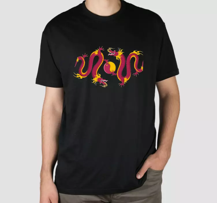 Yin y yang dos dragones camiseta personalizada - TenVinilo