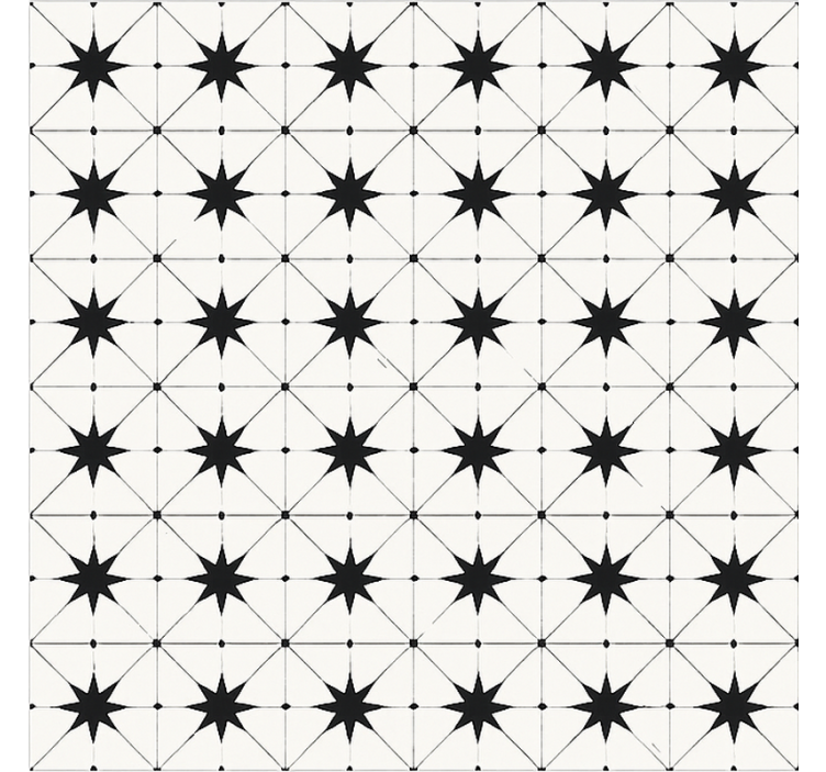Alfombra vinilo comedor patrón de estrella encáustica - TenVinilo