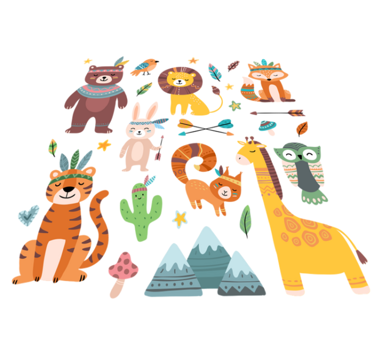 Alfombra vinílica animales bebés salvajes - TenVinilo