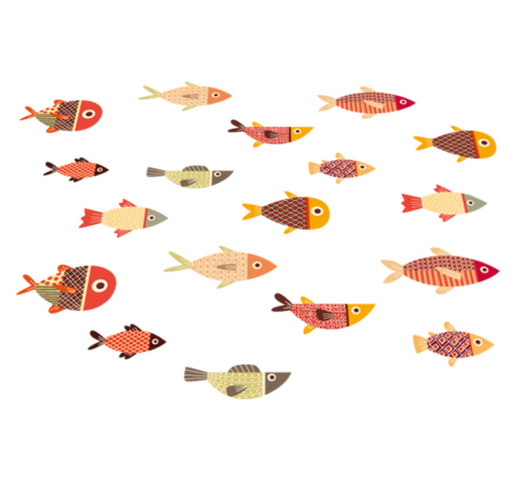 Alfombra vinílica animales peces de colores redondos - TenVinilo