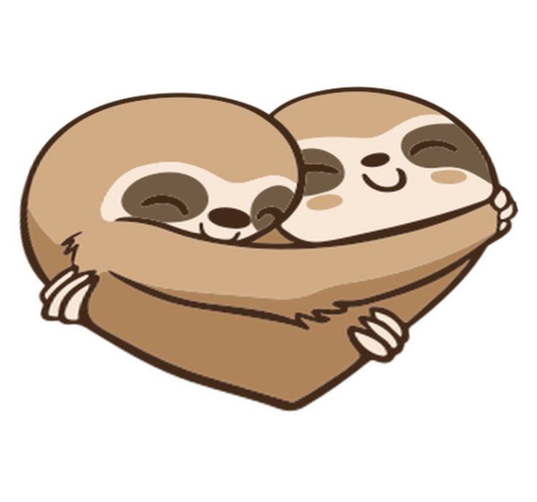 Alfombra vinílica animales corazón de perezoso - TenVinilo