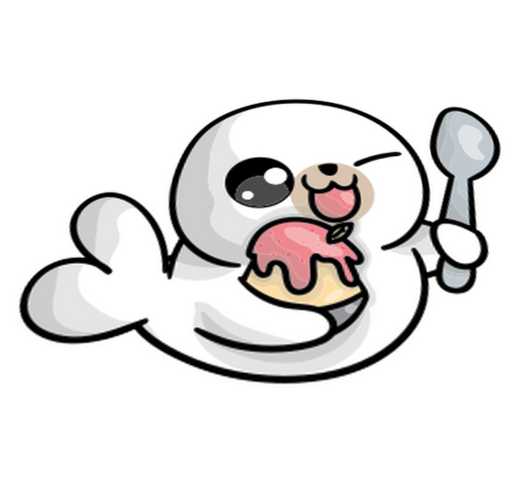 Alfombra vinílica animales anime bebé foca - TenVinilo