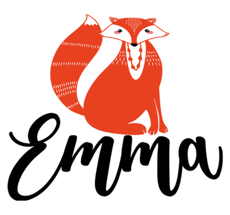 Alfombra vinílica animales zorro nórdico con nombre - TenVinilo