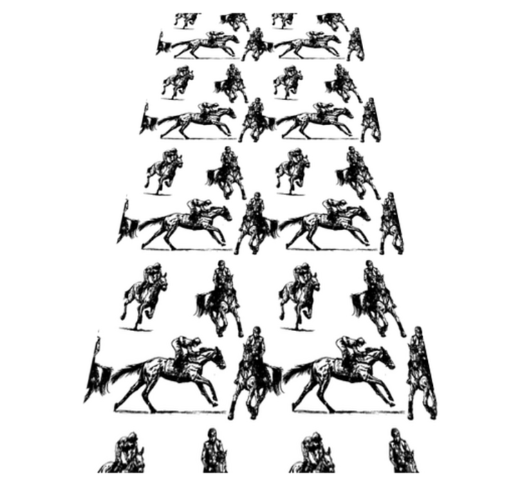 Alfombra vinílica animales diseño de caballos blanco y negro - TenVinilo