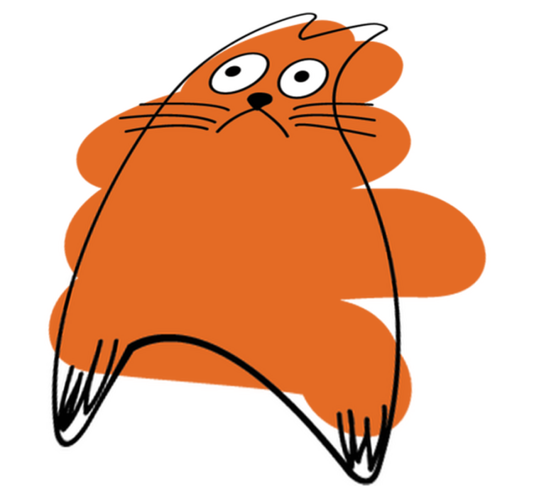 Alfombra vinílica animales silueta naranja - TenVinilo