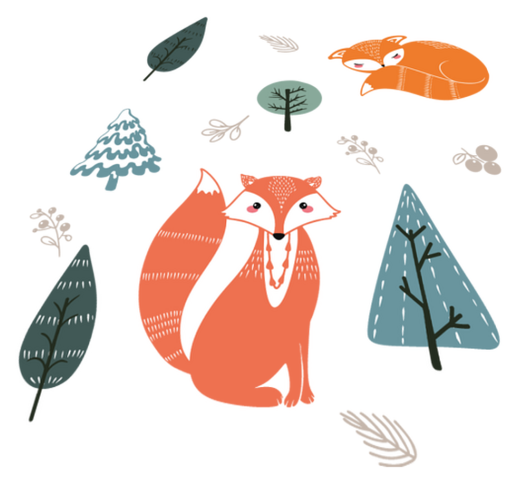 Alfombra vinílica animales diseños de zorro caprichoso - TenVinilo