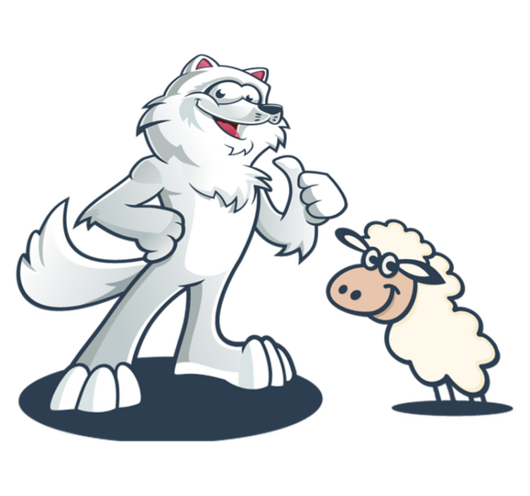 Alfombra vinílica animales lobo alegre - TenVinilo