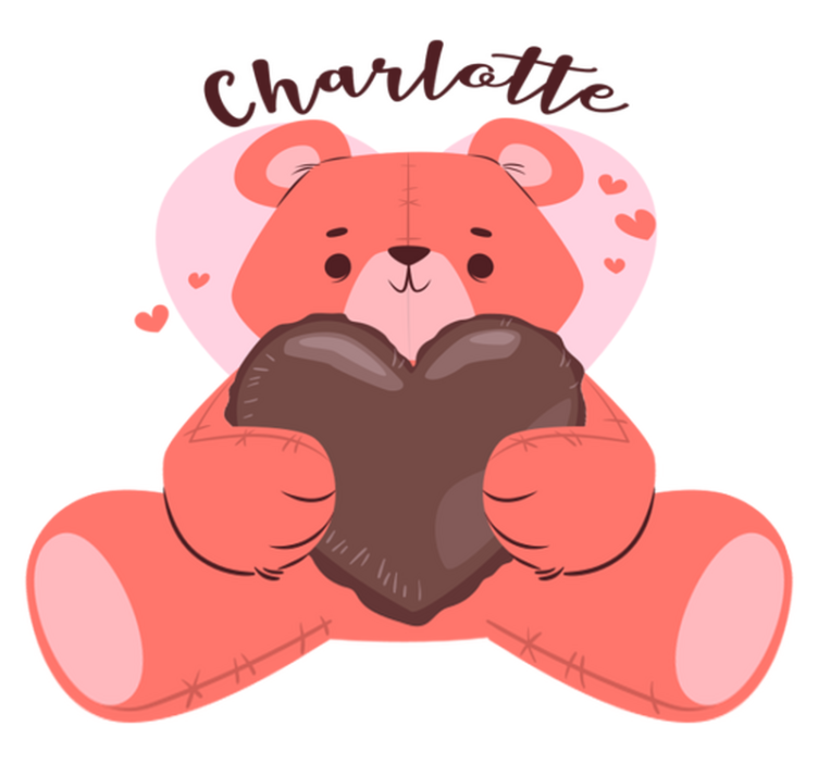 Alfombra vinílica animales oso tierno con corazón - TenVinilo