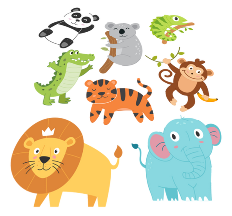 Alfombra vinílica animales dibujados a mano otoño - TenVinilo