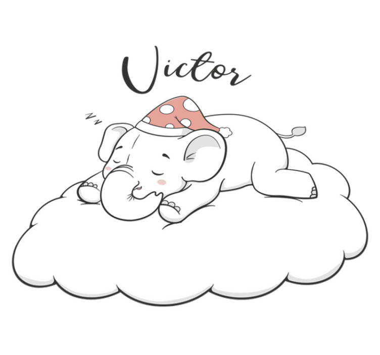 Alfombra vinílica animales elefante en las nubes - TenVinilo