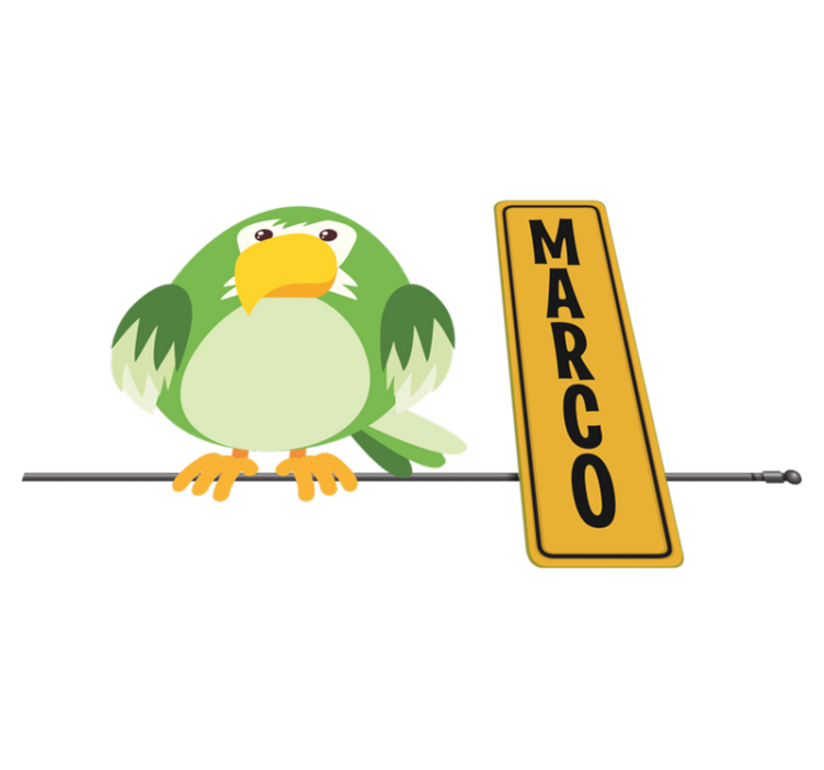 Alfombra vinílica animales loro salvaje con nombre - TenVinilo